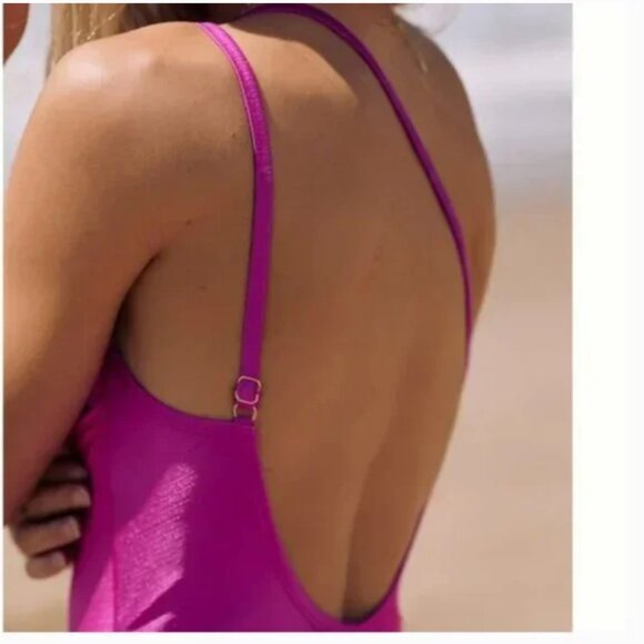⭐️ Sleek One-Shoulder One-Piece Boho Hipster Hippie Art Deco Minimal Swimsuit - Picture 5 of 7